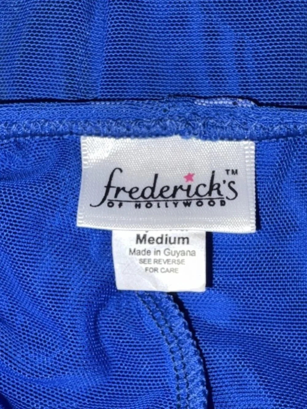 Frederick’s Of Hollywood Blue Y2K Sheer Babydoll Chemise Nightie Open Back‎ M